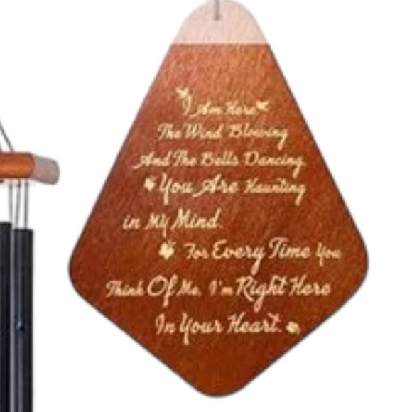 NIB 33-Inch WIND CHIMES Black & Brown. Deep Adjustable Tone Sound. Tree of Life - Picture 3 of 3